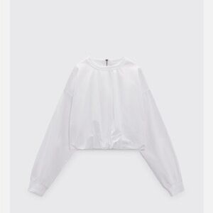 Zara balloon shirt size small white new with tags cotton